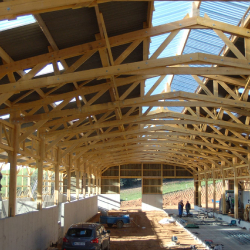 Bâtiment agricole, faitage éclairant Gaec du Viaduc