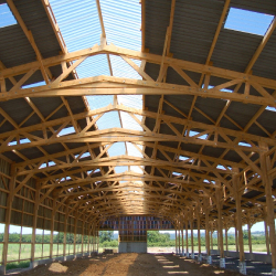 Bâtiment agricole, faitage éclairant Louison